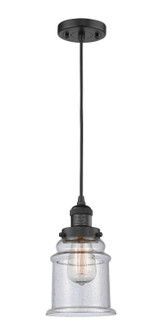 Franklin Restoration One Light Mini Pendant in Matte Black (405|201CBKG184)