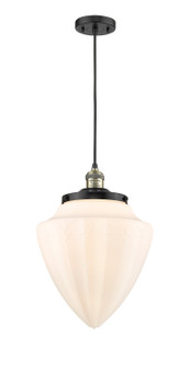 Franklin Restoration One Light Mini Pendant in Black Antique Brass (405|201CBABG66112)