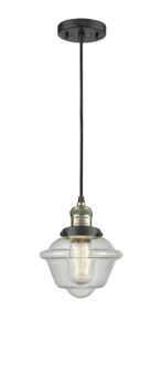 Franklin Restoration One Light Mini Pendant in Black Antique Brass (405|201CBABG534)