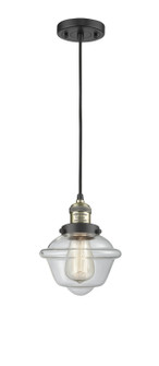 Franklin Restoration One Light Mini Pendant in Black Antique Brass (405|201CBABG532)