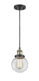 Franklin Restoration One Light Mini Pendant in Black Antique Brass (405|201CBABG2026)