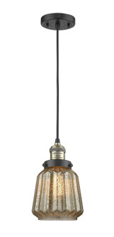 Franklin Restoration One Light Mini Pendant in Black Antique Brass (405|201CBABG146)