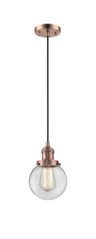 Franklin Restoration LED Mini Pendant in Antique Copper (405|201CACG2026LED)