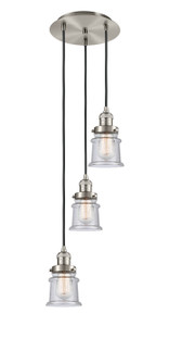 Franklin Restoration Three Light Pendant in Brushed Satin Nickel (405|113F3PSNG184S)