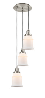 Franklin Restoration Three Light Pendant in Brushed Satin Nickel (405|113F3PSNG181)