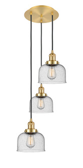 Franklin Restoration Three Light Pendant in Satin Gold (405|113F3PSGG74)