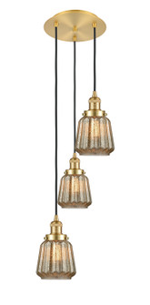 Franklin Restoration Three Light Pendant in Satin Gold (405|113F3PSGG146)