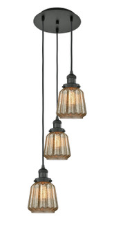 Franklin Restoration Three Light Pendant in Matte Black (405|113F3PBKG146)