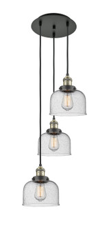 Franklin Restoration Three Light Pendant in Black Antique Brass (405|113F3PBABG74)