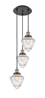 Franklin Restoration Three Light Pendant in Black Antique Brass (405|113F3PBABG6647)