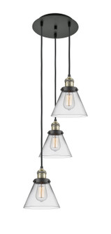 Franklin Restoration Three Light Pendant in Black Antique Brass (405|113F3PBABG42)