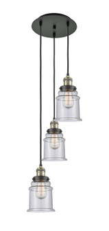 Franklin Restoration Three Light Pendant in Black Antique Brass (405|113F3PBABG184)