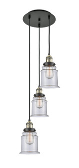 Franklin Restoration Three Light Pendant in Black Antique Brass (405|113F3PBABG182)