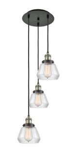 Franklin Restoration Three Light Pendant in Black Antique Brass (405|113F3PBABG172)
