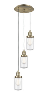 Franklin Restoration Three Light Pendant in Antique Brass (405|113F3PABG314)