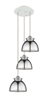 Ballston Three Light Pendant in White Polished Chrome (405|113B3PWPCM14PC)