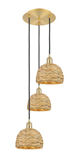 Ballston Three Light Pendant in Satin Gold (405|113B3PSGRBD8NAT)