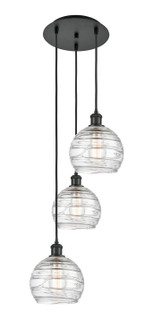 Ballston Three Light Pendant in Matte Black (405|113B3PBKG12138)