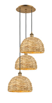 Ballston Three Light Pendant in Brushed Brass (405|113B3PBBRBD12NAT)