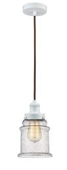 Edison One Light Mini Pendant in White (405|100W10BR1HWG184)