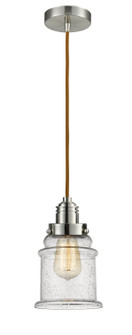 Winchester One Light Mini Pendant in Satin Nickel (405|100SN10CR2HSNG184)