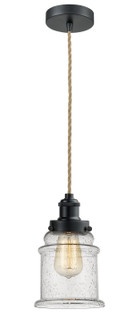 Edison One Light Mini Pendant in Matte Black (405|100BK10RE1HBKG184)