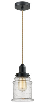 Whitney One Light Mini Pendant in Matte Black (405|100BK10RE0HBKG184)