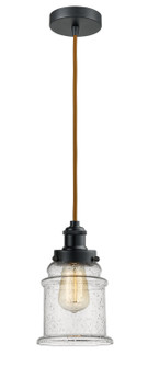 Edison One Light Mini Pendant in Matte Black (405|100BK10CR1HBKG184)