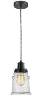 Winchester One Light Mini Pendant in Matte Black (405|100BK10BW2HBKG184)