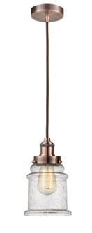 Edison One Light Mini Pendant in Antique Copper (405|100AC10BR1HACG184)