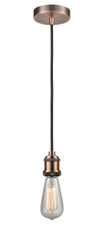Edison One Light Mini Pendant in Antique Copper (405|100AC10BK1AC)