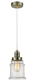Whitney One Light Mini Pendant in Antique Brass (405|100AB10W0HABG184)
