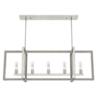 Woodburn Five Light Linear Chandelier in Brushed Nickel (47|19811)