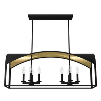 Dukestown Eight Light Linear Chandelier in Natural Black Iron (47|19731)