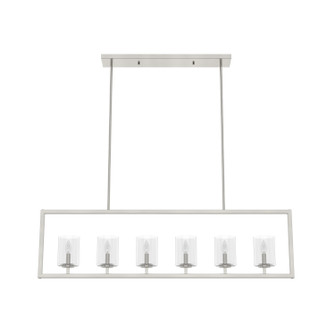 Kerrison Six Light Linear Chandelier in Brushed Nickel (47|19549)