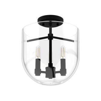 Sacha Three Light Flush Mount in Natural Black Iron (47|19322)