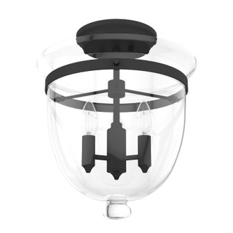 Belltown Three Light Flush Mount in Natural Black Iron (47|19315)