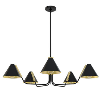 Grove Isle Five Light Chandelier in Matte Black (47|19195)