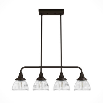 Cypress Grove Four Light Linear Chandelier in Onyx Bengal (47|19185)