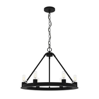 Saddlewood Six Light Chandelier in Natural Black Iron (47|19033)