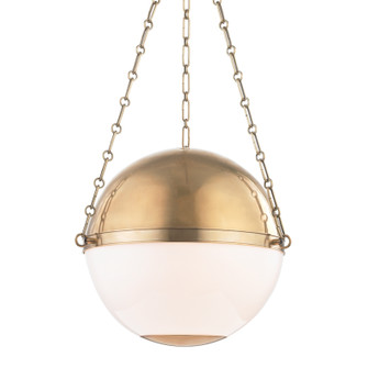 Sphere No.2 Three Light Pendant in Aged Brass (70|MDS751AGB)
