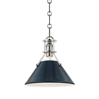 Painted No.2 One Light Pendant in Polished Nickel/Darkest Blue (70|MDS351PNDBL)