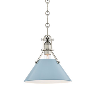 Painted No.2 One Light Pendant in Polished Nickel/Blue Bird (70|MDS351PNBB)