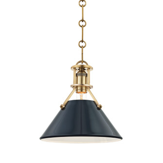 Painted No.2 One Light Pendant in Aged Brass/Darkest Blue (70|MDS351AGBDBL)