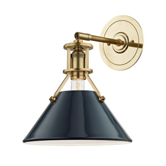 Painted No.2 One Light Wall Sconce in Aged Brass/Darkest Blue (70|MDS350AGBDBL)