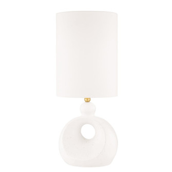 Penonic One Light Table Lamp in Aged Brass/White Ceramic (70|L1850AGBCWS)