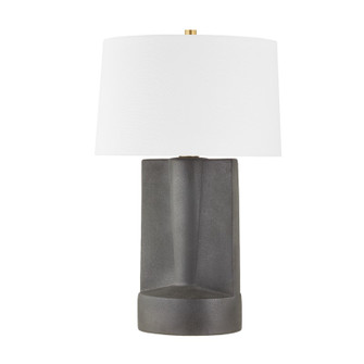 Wilson One Light Table Lamp in Aged Brass/Ceramic Texture Dark Grey (70|L1688AGBCTG)