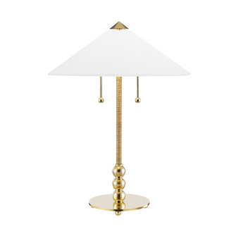 Flare Two Light Table Lamp in Aged Brass (70|L1395AGB)