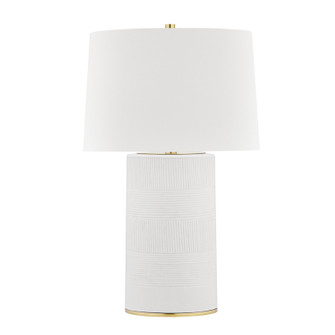 Borneo One Light Table Lamp in Aged Brass/Soft Off White (70|L1376AGBWH)