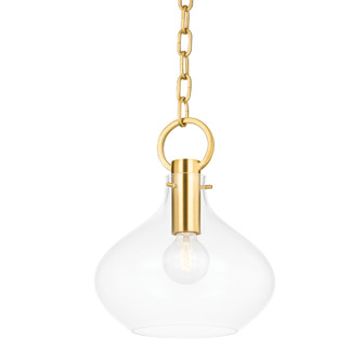 Lina One Light Small Pendant in Aged Brass (70|BKO252AGB)